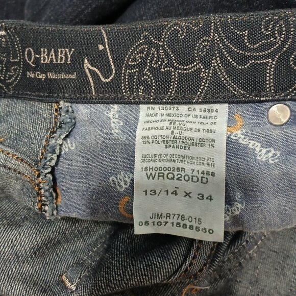 WRANGLER Q-BABY NO GAP WAISTBAND WOMENS JEANS SIZE 13/14 - Picture 3 of 10